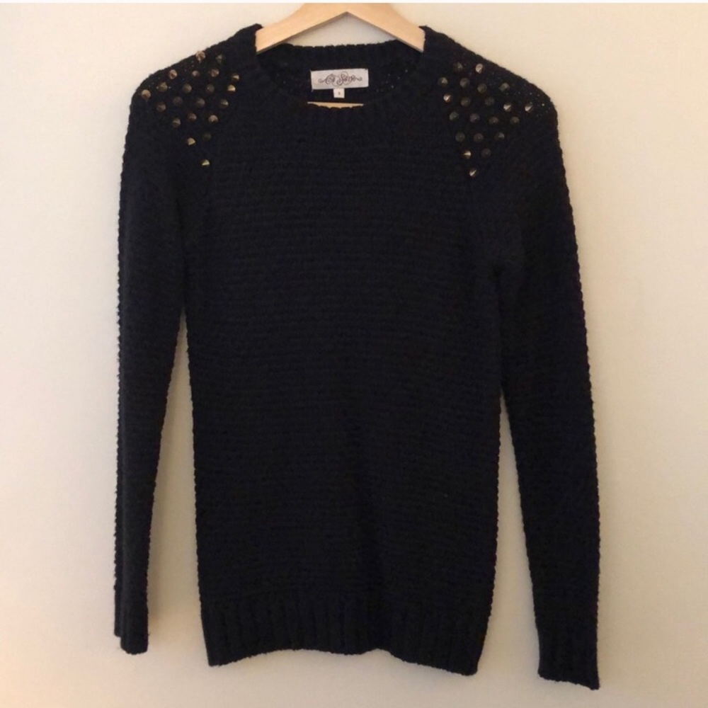 Ci Sono • Gold Studded Black Sweater